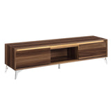 TV stand , LED, Walnut & Chrome Finish