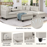Modern Sectional Sofa with Storage Ottoman