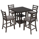 5-Piece Wooden Counter Height Dining Set