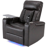 Recliner with Storage Arms, Cupholders, Swivel Tray Table and Cell Phone Stand