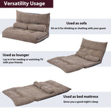 Light Brown Adjustable Folding Futon Sofa