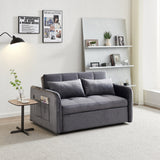 Twins Pull Out Sofa Bed Grey Velvet