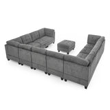 Grey U shape Modular Sectional Sofa
