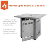 28" 50000 BTU Silver Outdoor Propane Gas Fire Pit