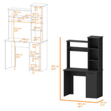 Grant Black 3-Tier Storage Shelves Computer Desk
