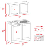 Cambridge 2-piece Rectangle Cabinet Set Black
