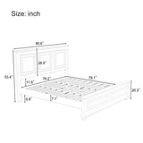 King Traditional Town and Country Style Pinewood Vintage Bed