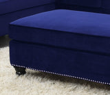 Ottoman Indigo Blue Velvet Accent