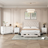 Queen 4-Piece Bedroom Set Upholstered Bed