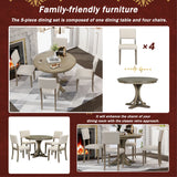 5-Piece Retro Round Dining Table Set