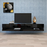 Wall Mounted Floating 80" TV Stand with 20 Color LEDs