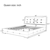 Upholstered Queen Bed with Ergonomic Wingback Headboard