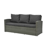 Patio Furniture, Outdoor Furniture, Seasonal PE Wicker Furniture,5 Set Wicker Furniture With Tempered Glass Table Top
