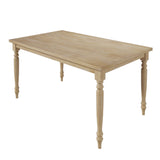 6-peice Dining Set with Turned Legs, Kitchen Table Set with Upholstered Dining Chairs