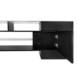 TV Stand with 2 Illuminated Glass Shelves, High Gloss Entertainment Center