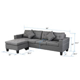 Sofa Set for Living Room with L Shape Chaise Lounge with cup holder