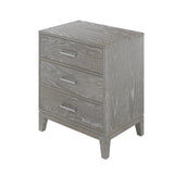 Modern Concise Style Gray Wood Grain Three-Drawer Nightstand