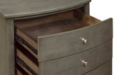 Nightstand Gray Finish Birch Veneer Nickel Hardware