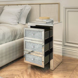 Silver Mirrored Nightstand