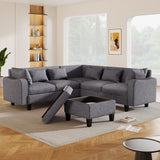 Modern Sectional Sofa with coffee table ottoman