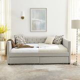 Upholstered Full Size Daybed with Two Drawers