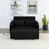 Black Convertible Sofa Bed Loveseat with Pull Out Bed