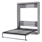 Full Size Grey Murphy Bed folds into cabinet