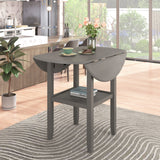 Farmhouse 3 Piece Round Counter Height Kitchen Dining Table Set