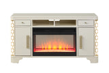 Jasmine TV Stand With Electric Fireplace in Beige