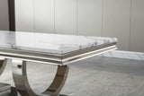 Modern Rectangular White Marble Coffee Table
