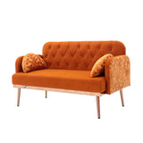 Orange Velvet  Sofa