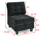 Black L shape Modular Sectional Sofa