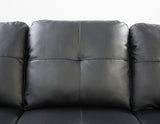 Faux Leather Sectional Sofa with Ottoman