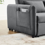 Sofa Bed, 3-in-1 Versatile Velvet with Adjustable Backrest