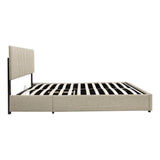 Queen Upholstered Platform Bed with Lifting Storage