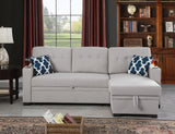 Sectional with storage chaise and cupholder armrest