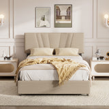 Queen Upholstered Platform Bed with Lifting Storage