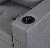 Sofa Set for Living Room with L Shape Chaise Lounge with cup holder