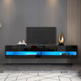 Wall Mounted Floating 80" TV Stand with 20 Color LEDs