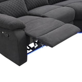 Home Theater Seating Modern Manual Recliner Sofa Chairs with Storage Box