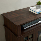 TV Media Stand Modern Entertainment Console  with fireplace Insert