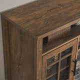55 inch TV Media Stand with Electric Fireplace KD Inserts Heater - Reclaimed Barnwood