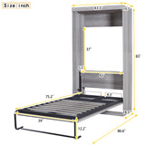 Gray Twin Size Murphy Bed that Transforms into a Cabinet