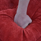 Red Adjustable Folding Futon Sofa with Two Pillows