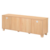 64.4" Rattan TV Stand for 65/70 inch TV Living Room Storage Console Entertainment Center