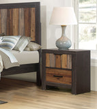 Unique Style Nightstand - Multi-Tone Wire Brushed Finishes