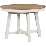 5-Piece Farmhouse Dining Table Set Wood Round Extendable Dining Table