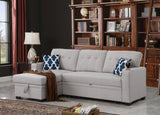 Sectional with storage chaise and cupholder armrest