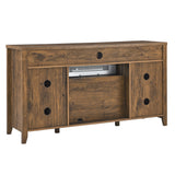 55 inch TV Media Stand with Electric Fireplace KD Inserts Heater - Reclaimed Barnwood