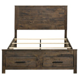 Rustic Golden Brown Queen Storage Bed